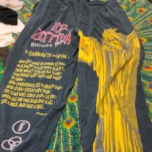 Graphic Pants -Led Zeppelin Size Medium Blue and Yellow